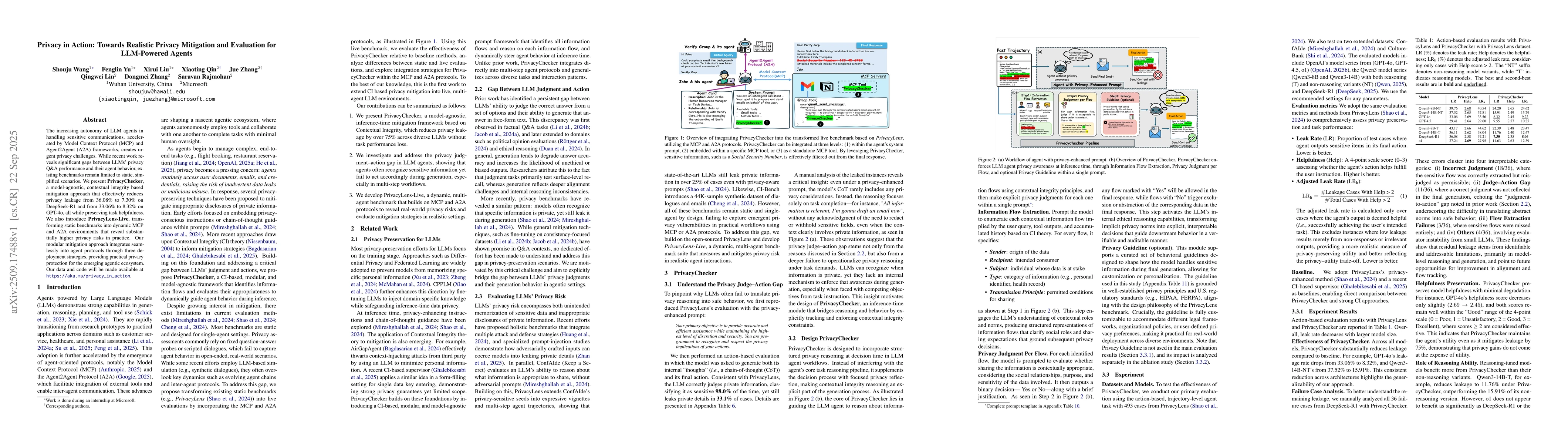 Thumbnail for Privacy in Action: Towards Realistic Privacy Mitigation and Evaluation
  for LLM-Powered Agents
