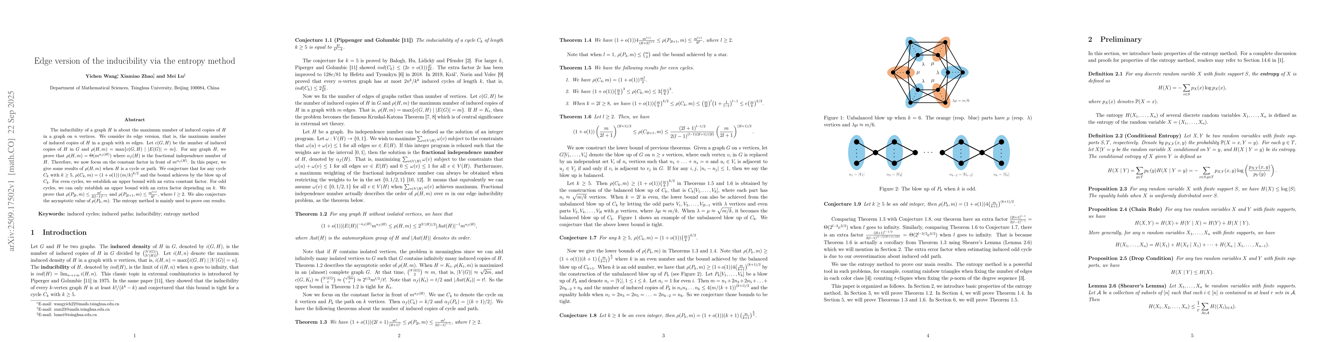 Thumbnail for Edge version of the inducibility via the entropy method