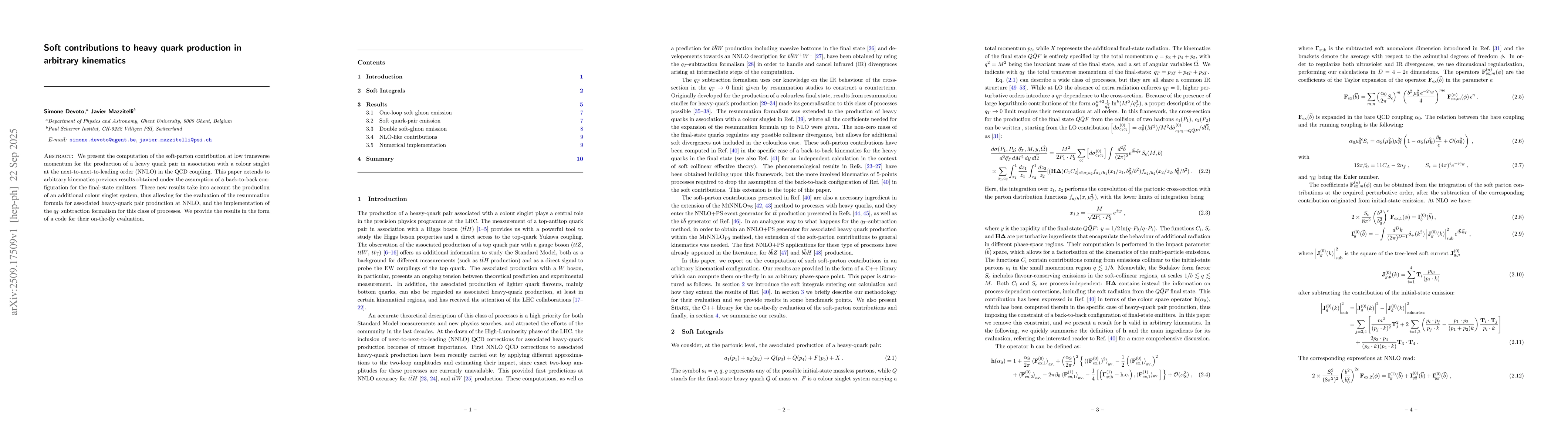 Thumbnail for Soft contributions to heavy quark production in arbitrary kinematics