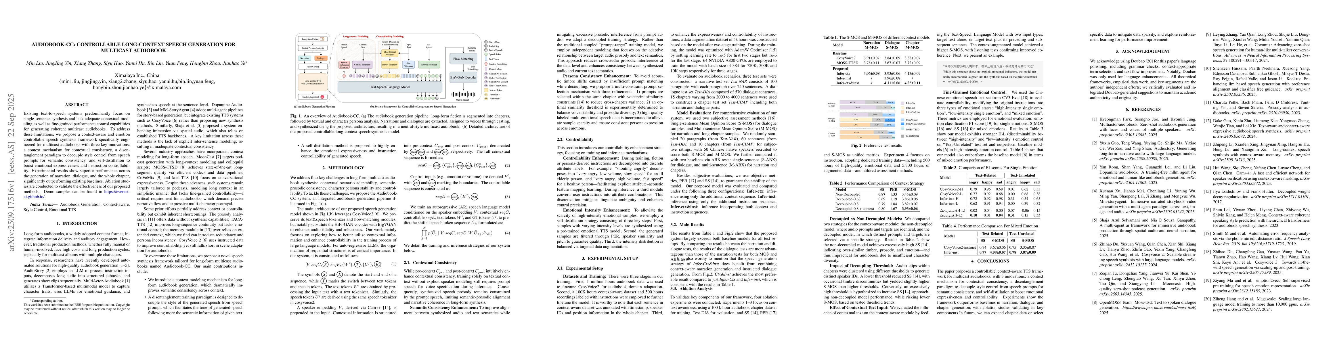 Thumbnail for Audiobook-CC: Controllable Long-context Speech Generation for Multicast
  Audiobook