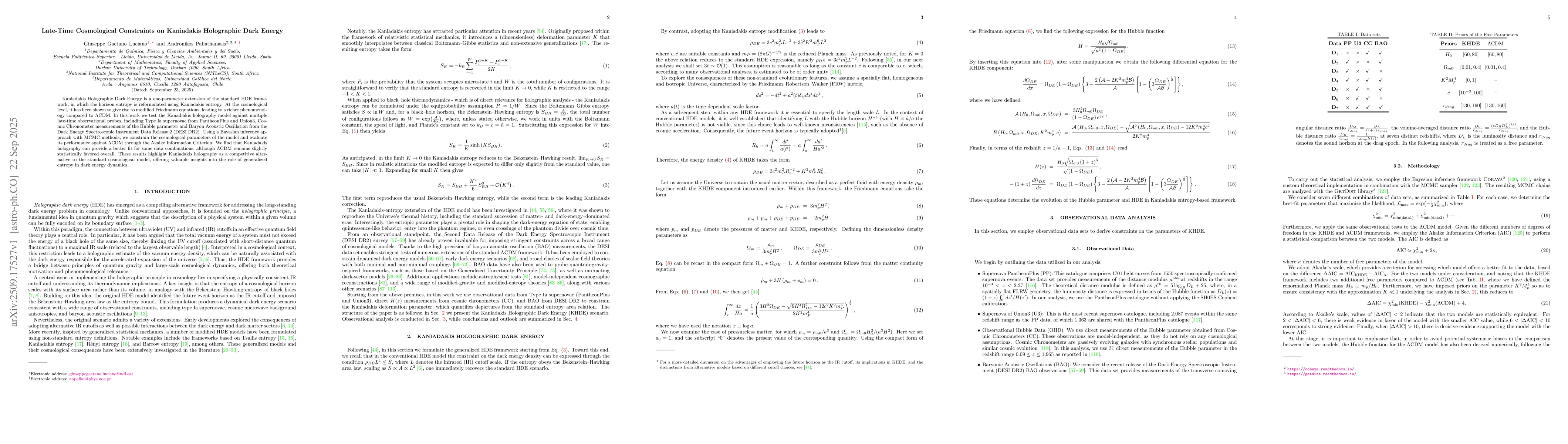 Thumbnail for Late-Time Cosmological Constraints on Kaniadakis Holographic Dark Energy