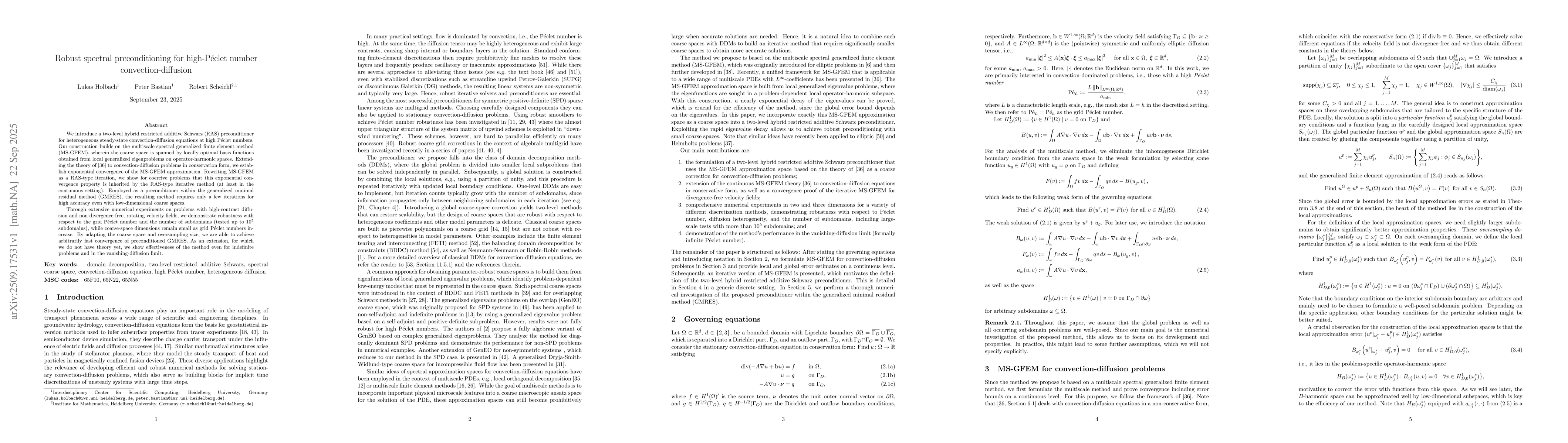 Thumbnail for Robust spectral preconditioning for high-Péclet number
  convection-diffusion