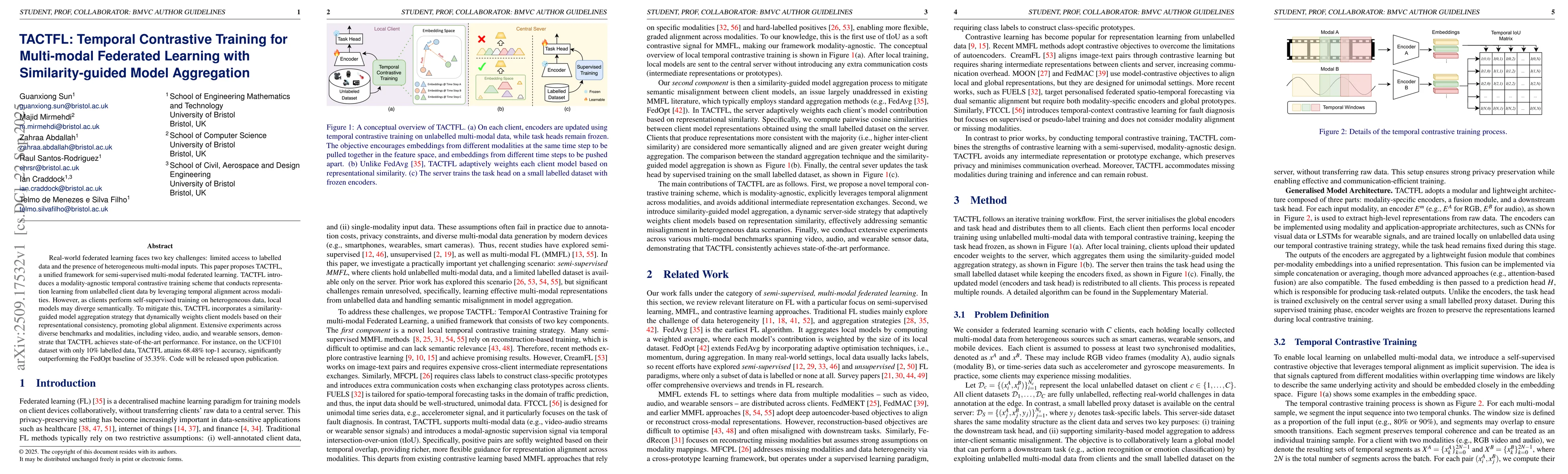 Thumbnail for TACTFL: Temporal Contrastive Training for Multi-modal Federated Learning
  with Similarity-guided Model Aggregation