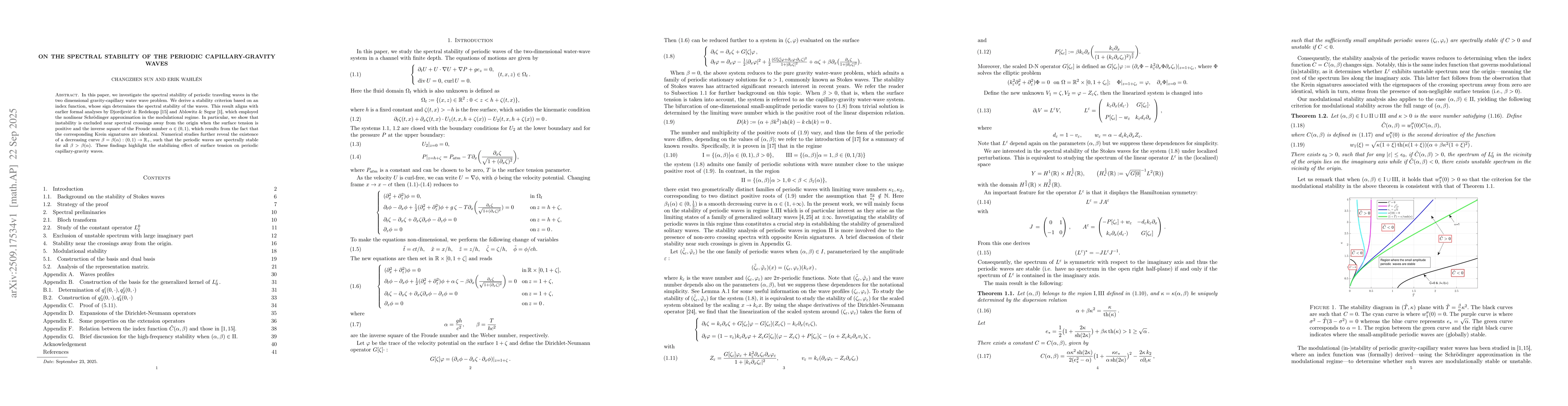 Thumbnail for On the spectral stability of the periodic capillary-gravity waves