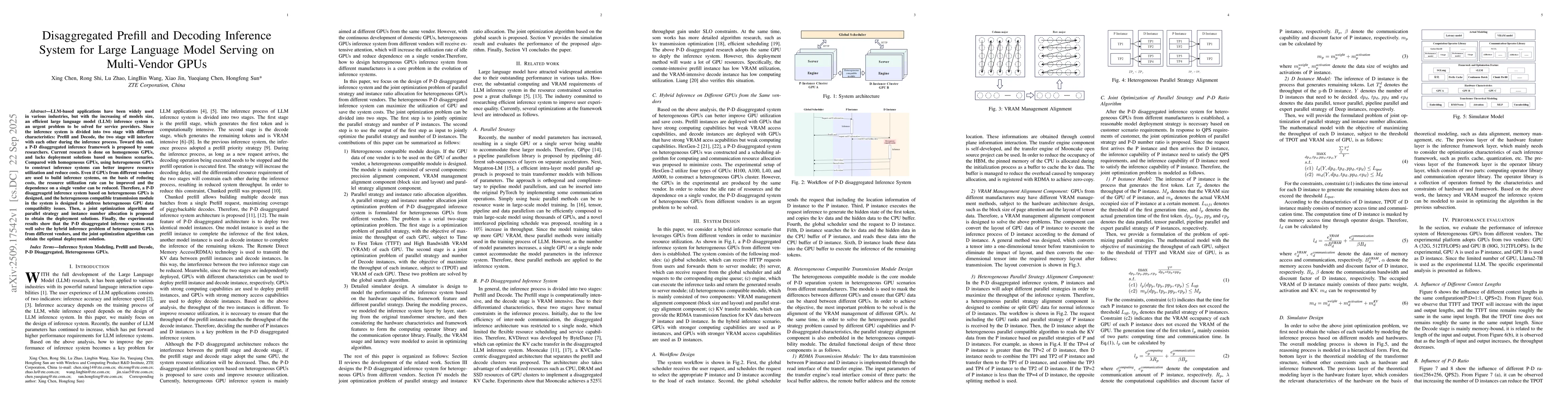Thumbnail for Disaggregated Prefill and Decoding Inference System for Large Language
  Model Serving on Multi-Vendor GPUs