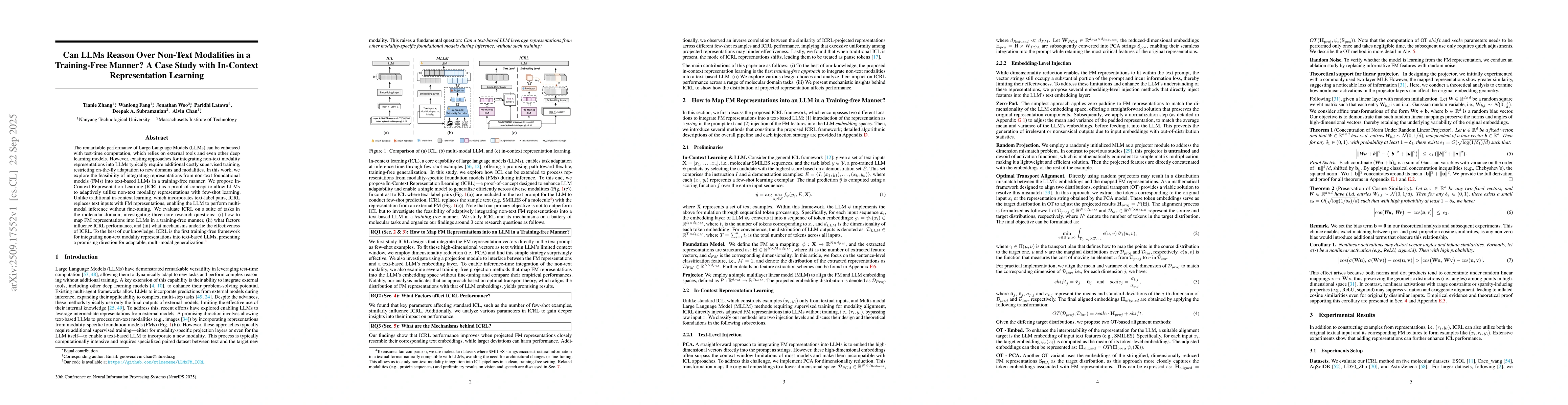 Thumbnail for Can LLMs Reason Over Non-Text Modalities in a Training-Free Manner? A
  Case Study with In-Context Representation Learning