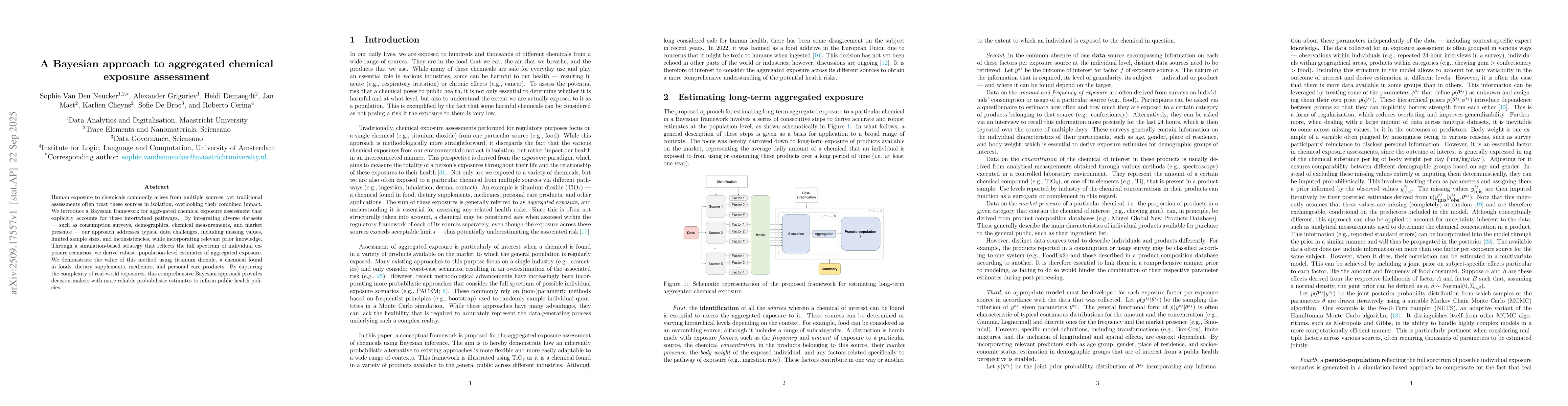 Thumbnail for A Bayesian approach to aggregated chemical exposure assessment