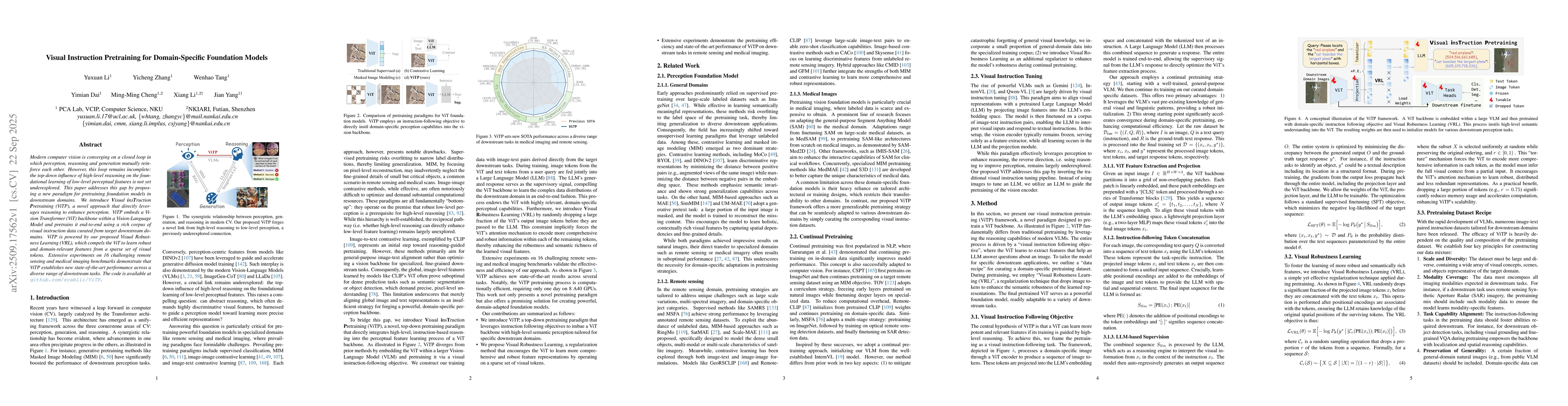 Thumbnail for Visual Instruction Pretraining for Domain-Specific Foundation Models