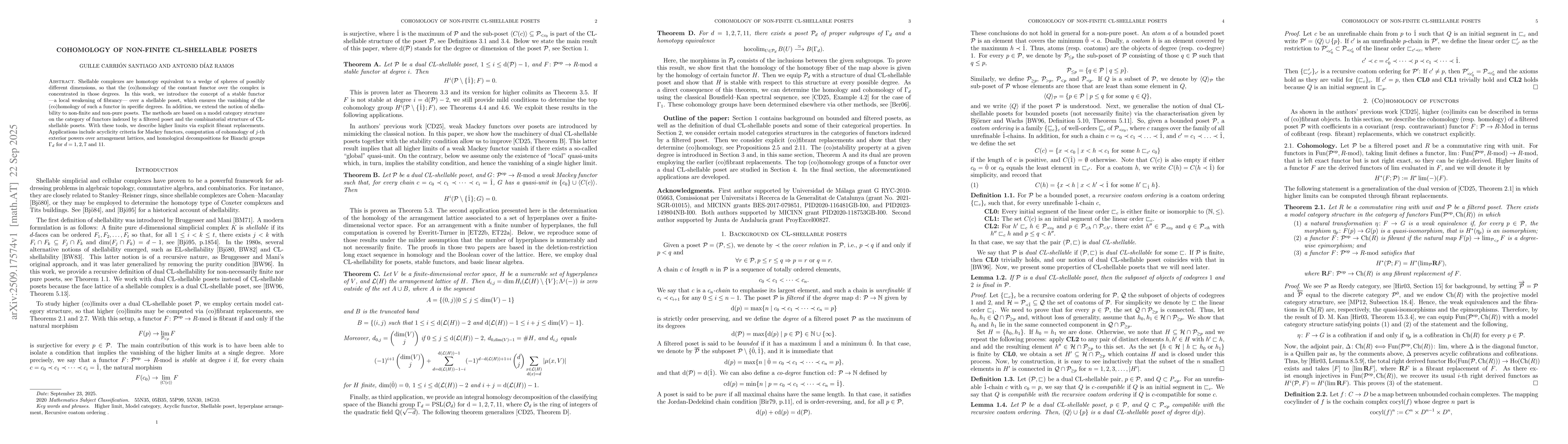 Thumbnail for Cohomology of non-finite CL-shellable posets