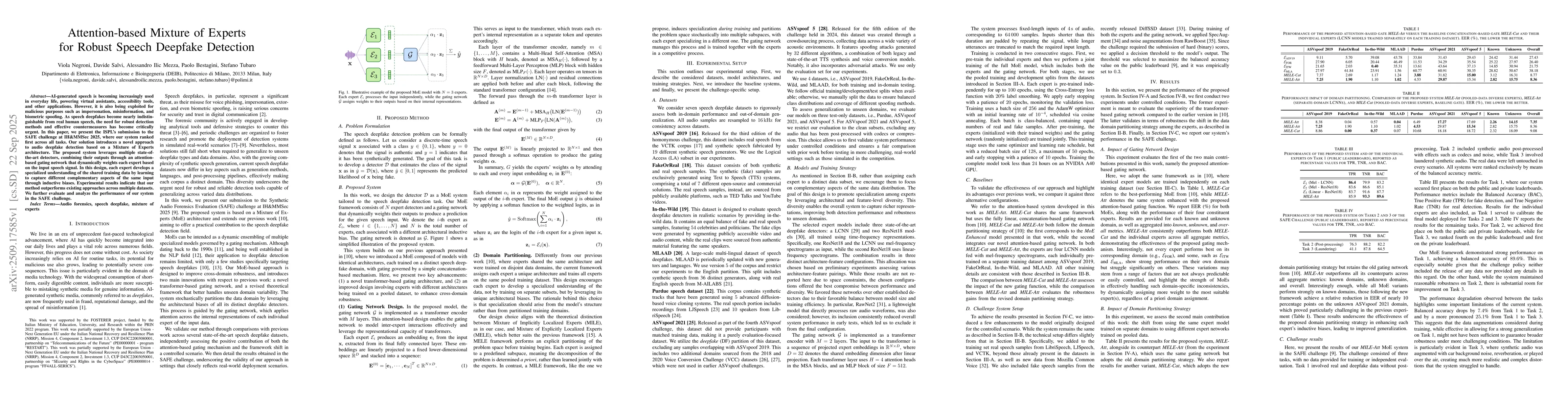 Thumbnail for Attention-based Mixture of Experts for Robust Speech Deepfake Detection