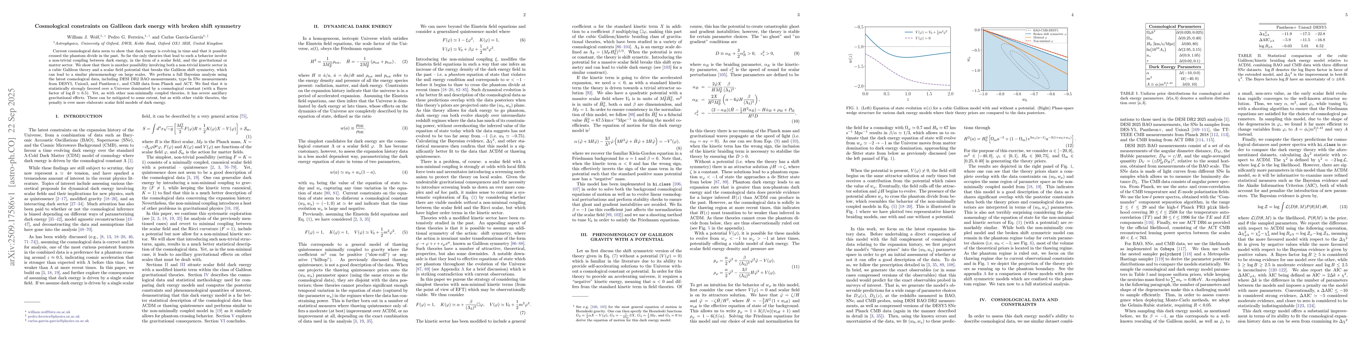 Thumbnail for Cosmological constraints on Galileon dark energy with broken shift
  symmetry