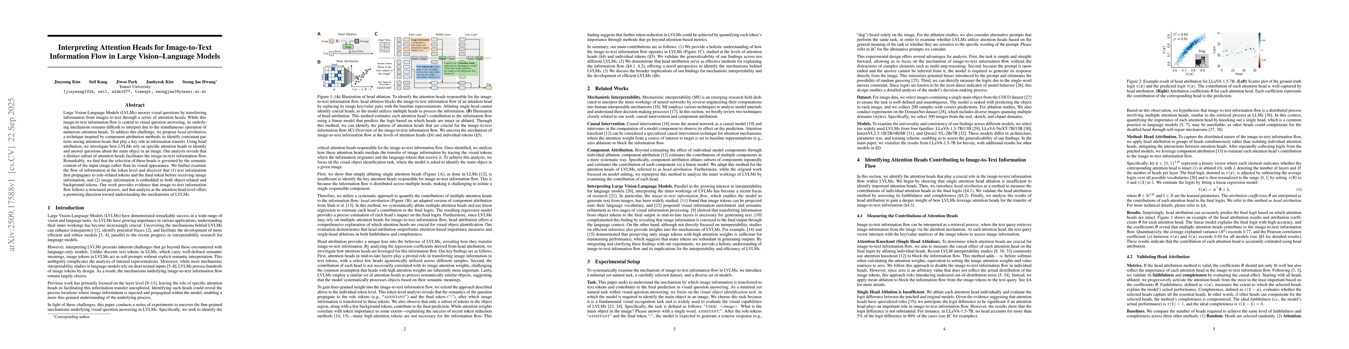 Thumbnail for Interpreting Attention Heads for Image-to-Text Information Flow in Large
  Vision-Language Models