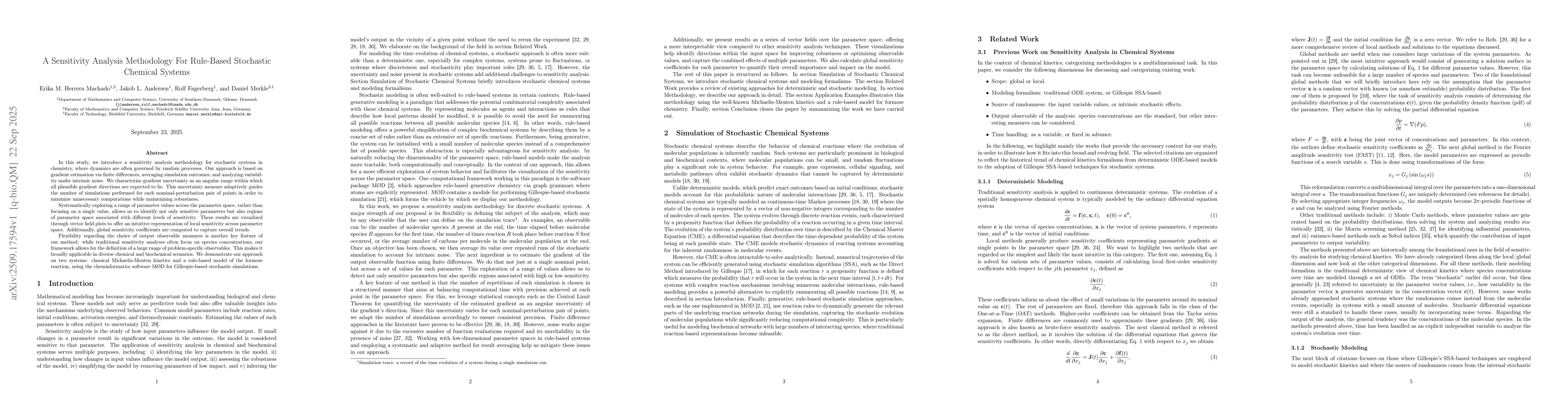 Thumbnail for A Sensitivity Analysis Methodology For Rule-Based Stochastic Chemical
  Systems