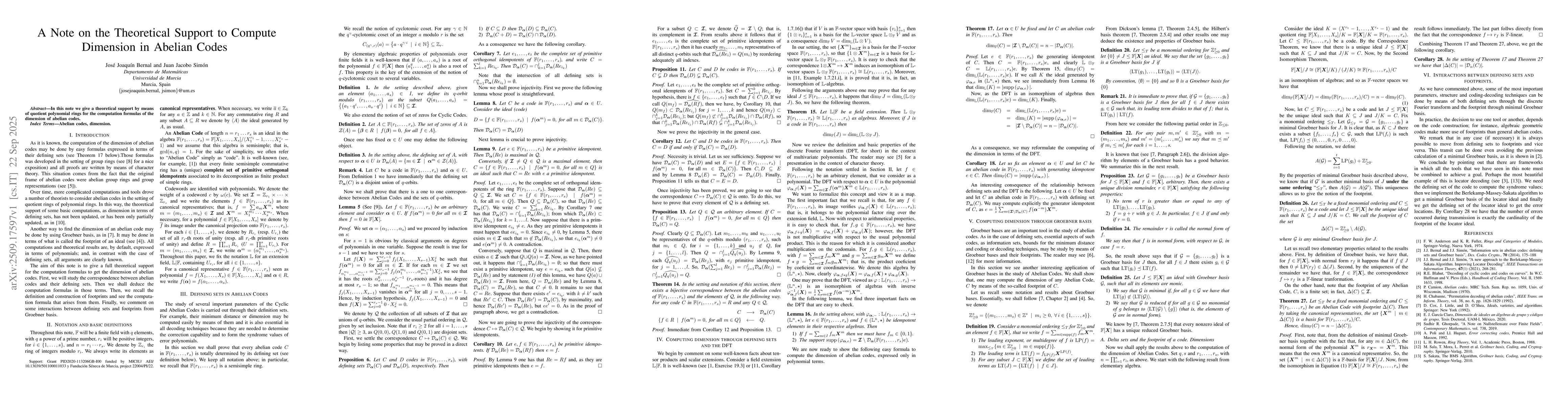 Thumbnail for A Note on the Theoretical Support to Compute Dimension in Abelian Codes