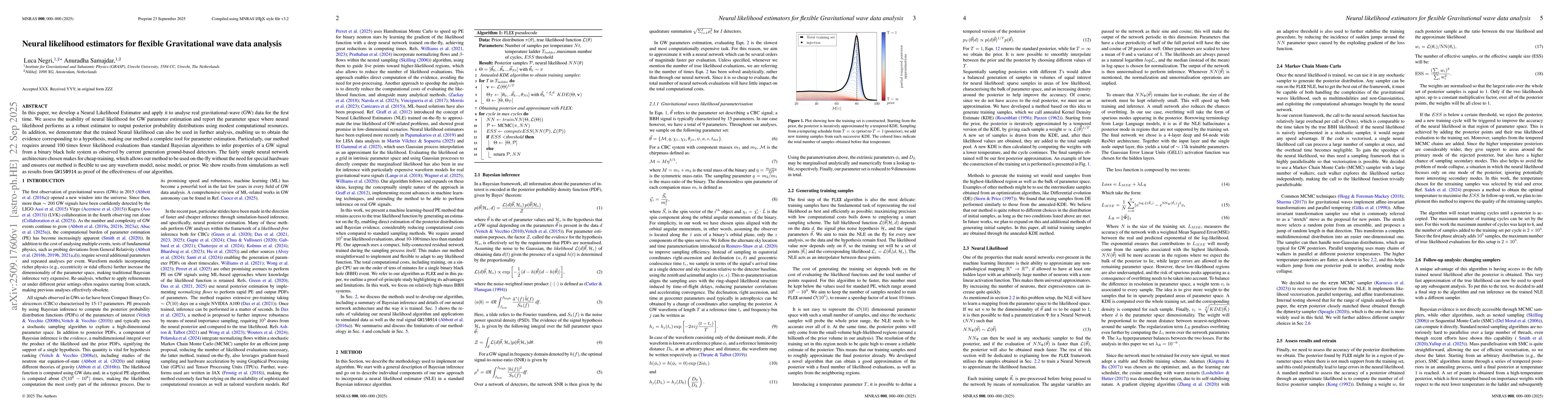 Thumbnail for Neural likelihood estimators for flexible gravitational wave data
  analysis