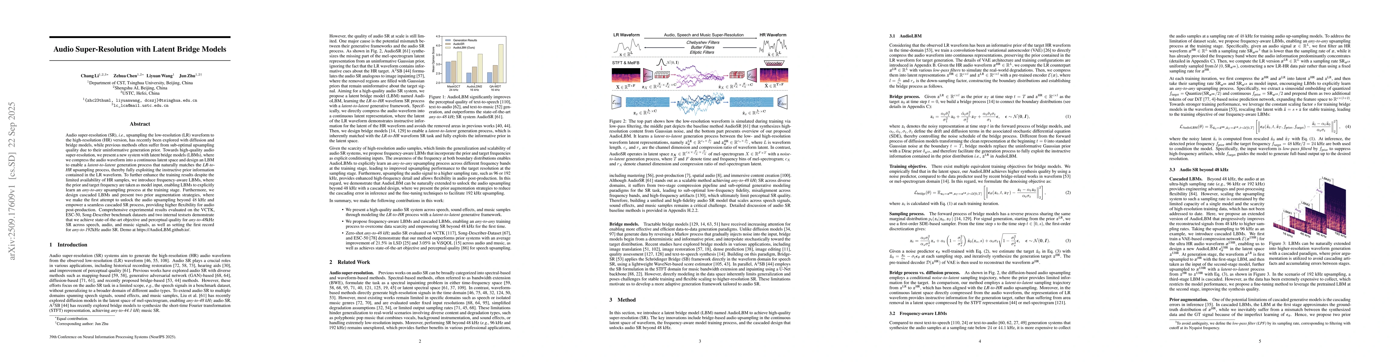 Thumbnail for Audio Super-Resolution with Latent Bridge Models