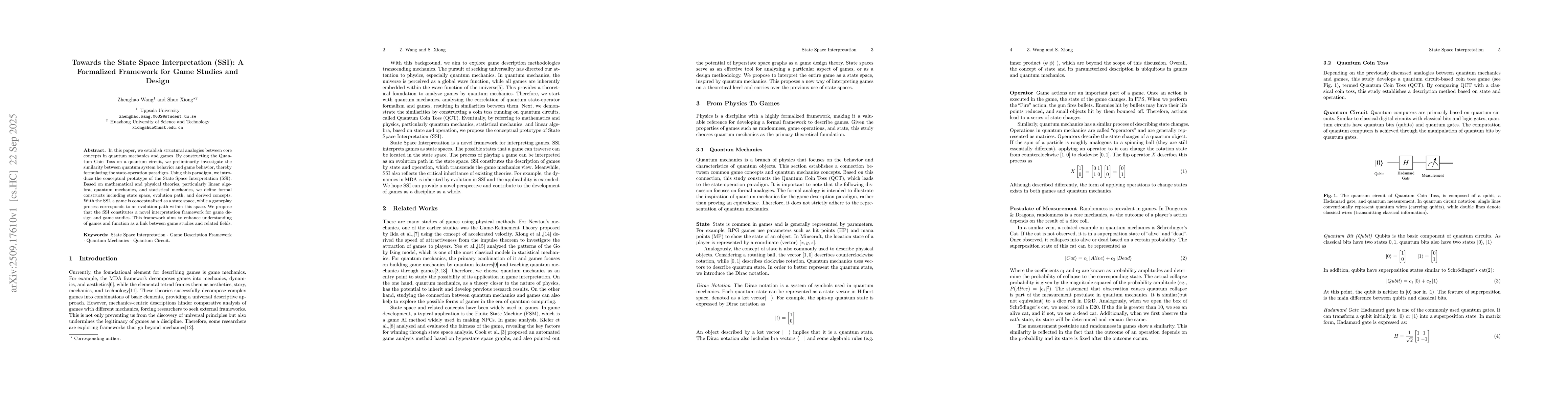 Thumbnail for Towards the State Space Interpretation (SSI): A Formalized Framework for
  Game Studies and Design
