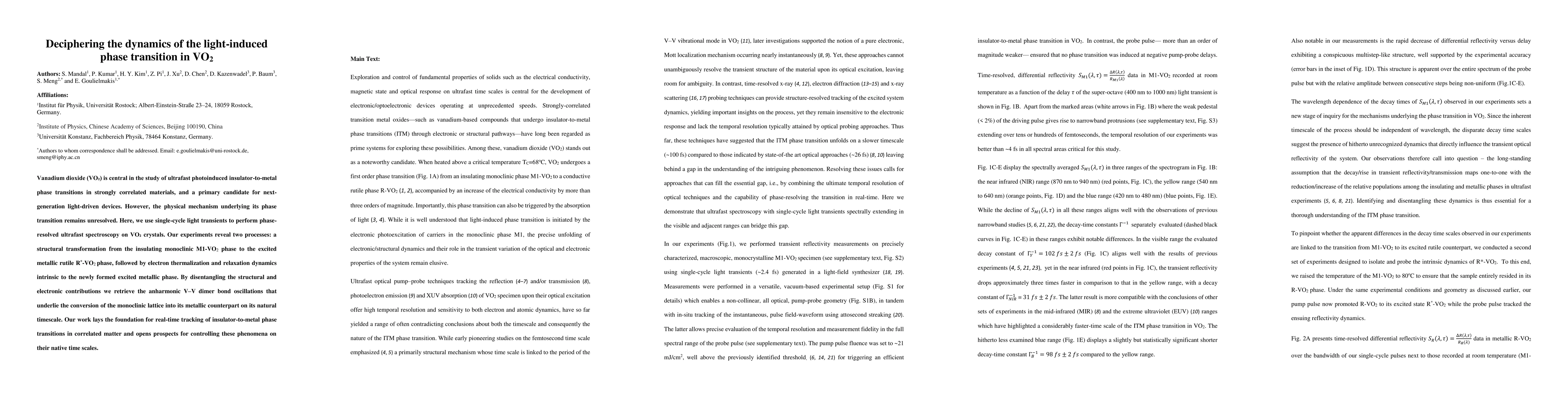 Thumbnail for Deciphering the dynamics of the light-induced phase transition in VO$_2$