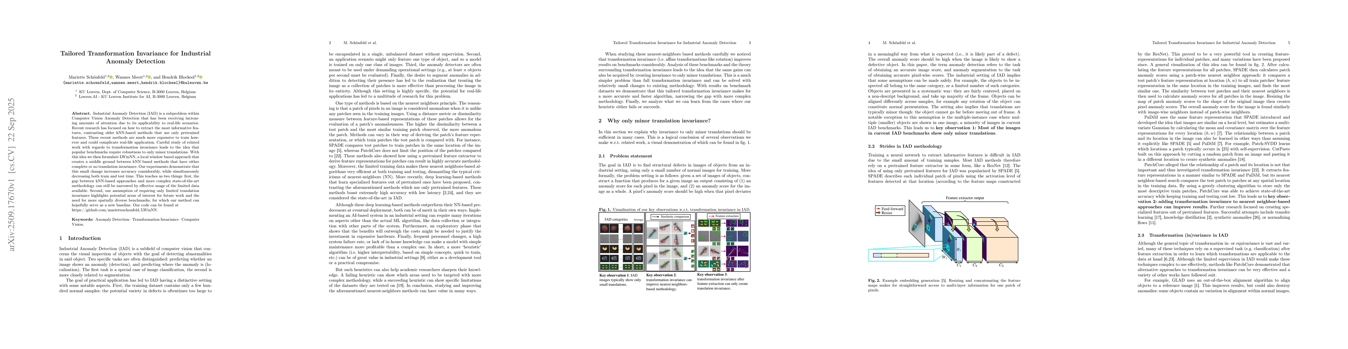 Thumbnail for Tailored Transformation Invariance for Industrial Anomaly Detection