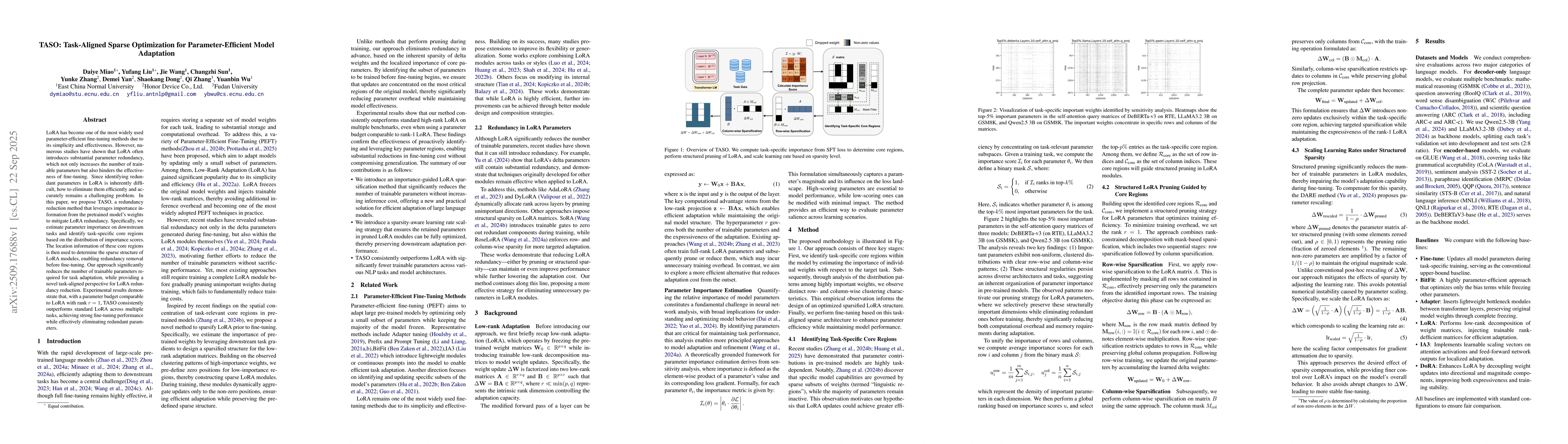 Thumbnail for TASO: Task-Aligned Sparse Optimization for Parameter-Efficient Model
  Adaptation