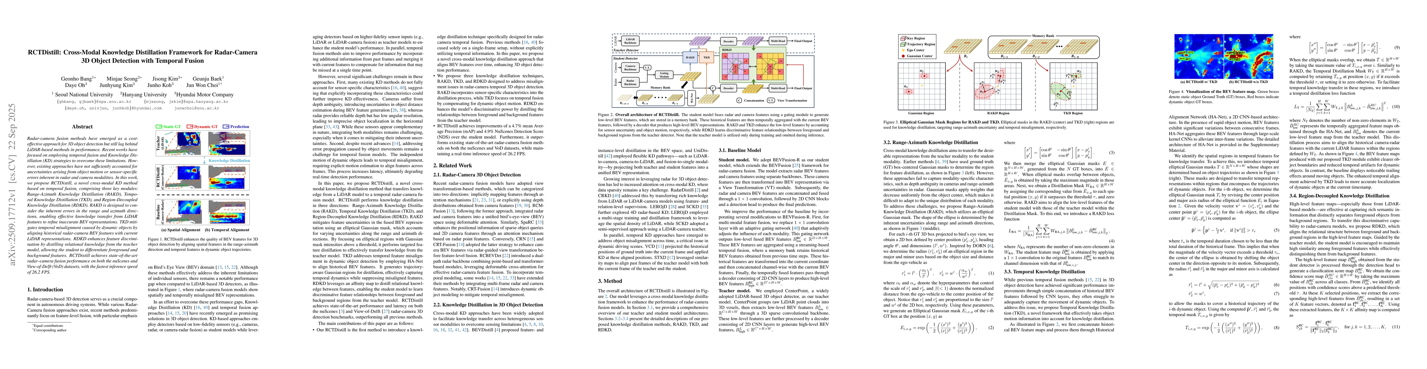 Thumbnail for RCTDistill: Cross-Modal Knowledge Distillation Framework for
  Radar-Camera 3D Object Detection with Temporal Fusion