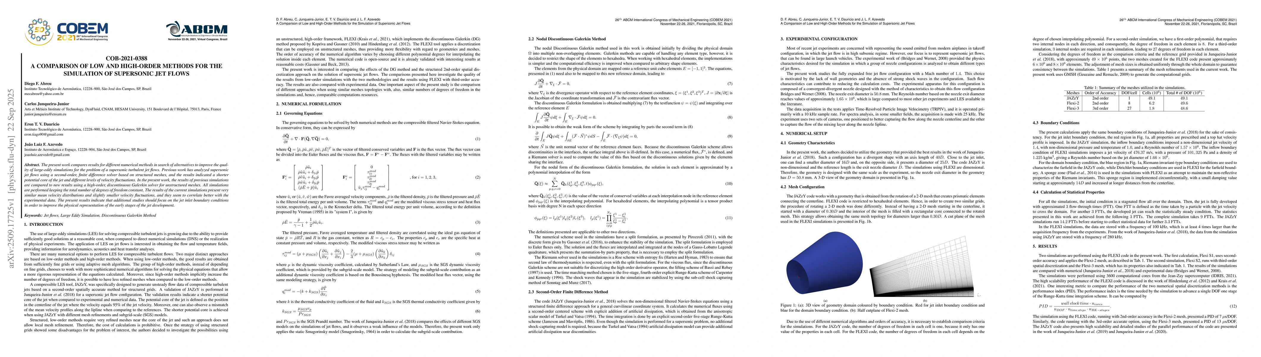 Thumbnail for A Comparison of Low and high-Order Methods for the Simulation of
  Supersonic Jet Flows