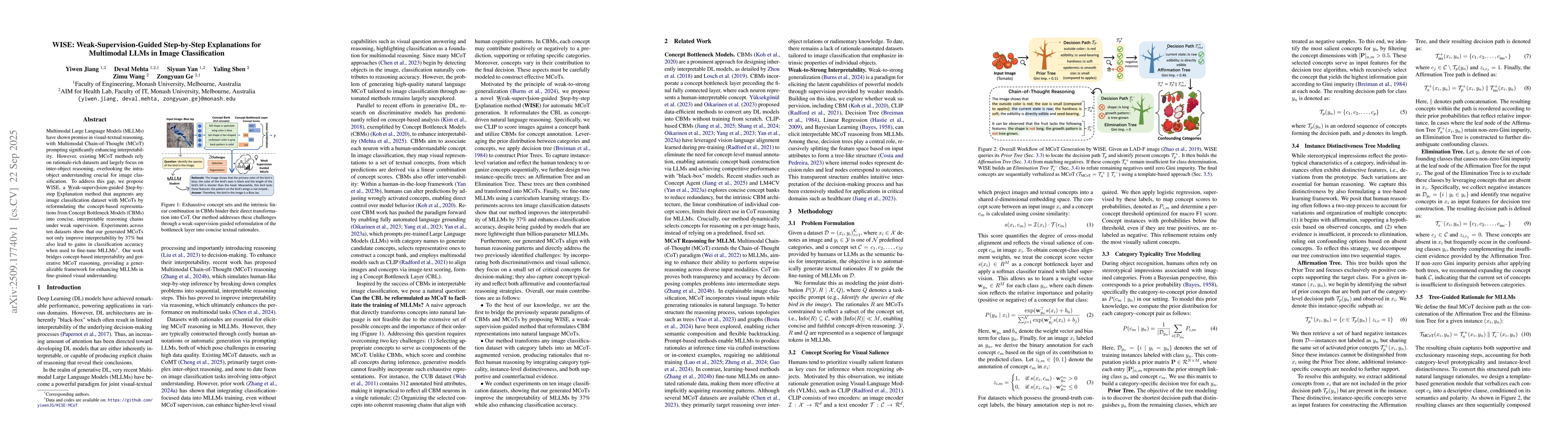 Thumbnail for WISE: Weak-Supervision-Guided Step-by-Step Explanations for Multimodal
  LLMs in Image Classification