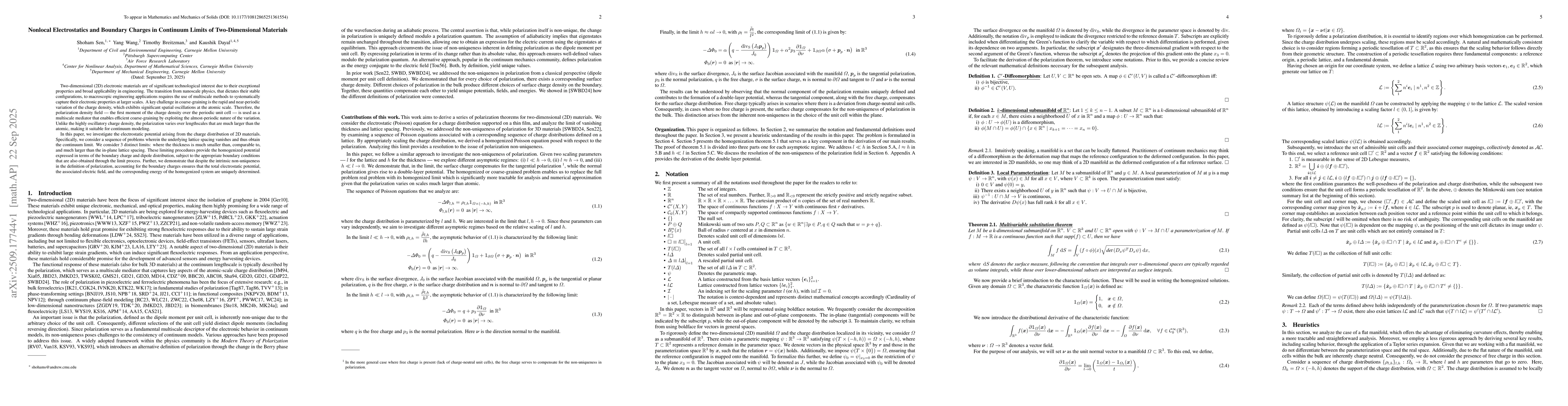 Thumbnail for Nonlocal Electrostatics and Boundary Charges in Continuum Limits of
  Two-Dimensional Materials