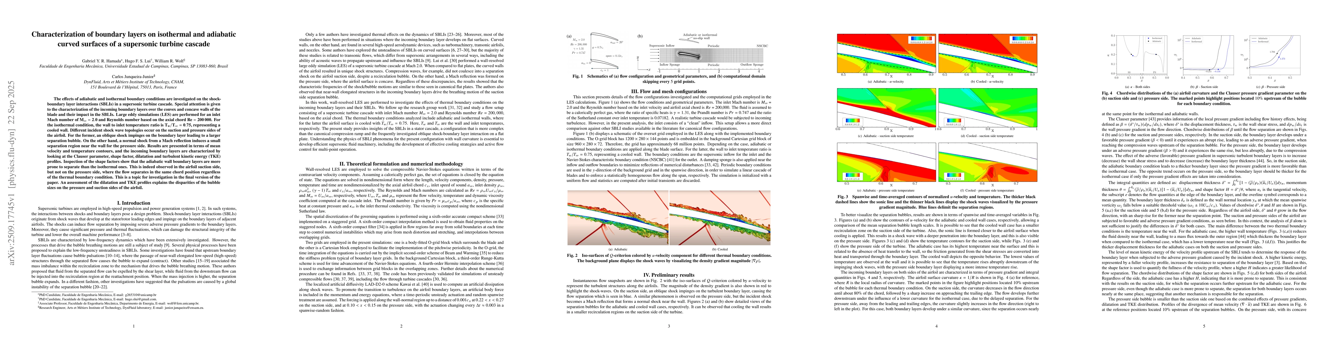 Thumbnail for Characterization of boundary layers on isothermal and adiabatic curved
  surfaces of a supersonic turbine cascade