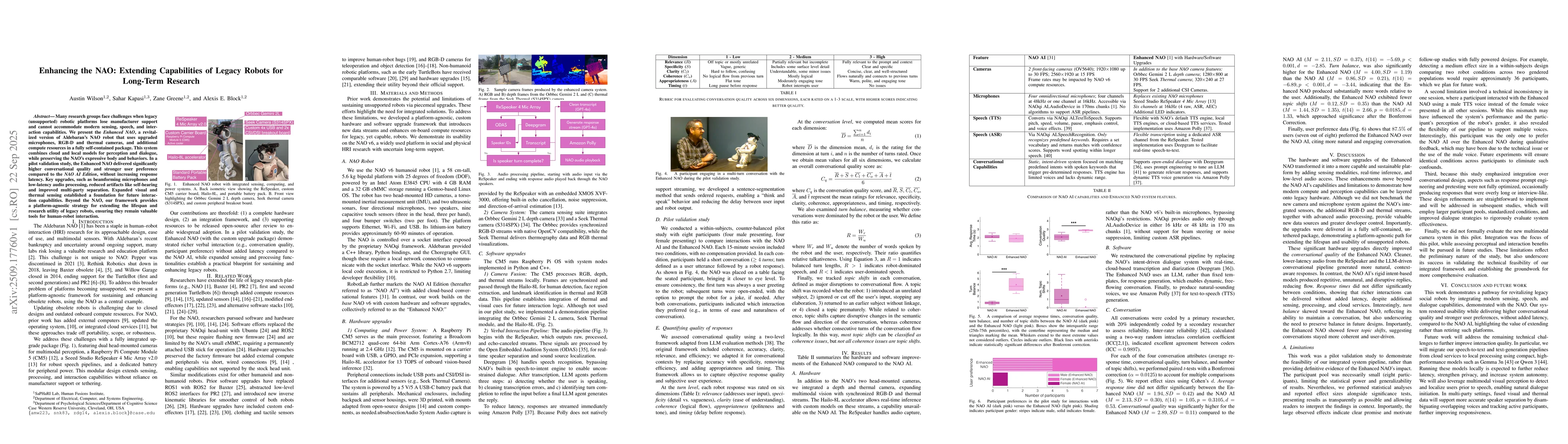 Thumbnail for Enhancing the NAO: Extending Capabilities of Legacy Robots for Long-Term
  Research