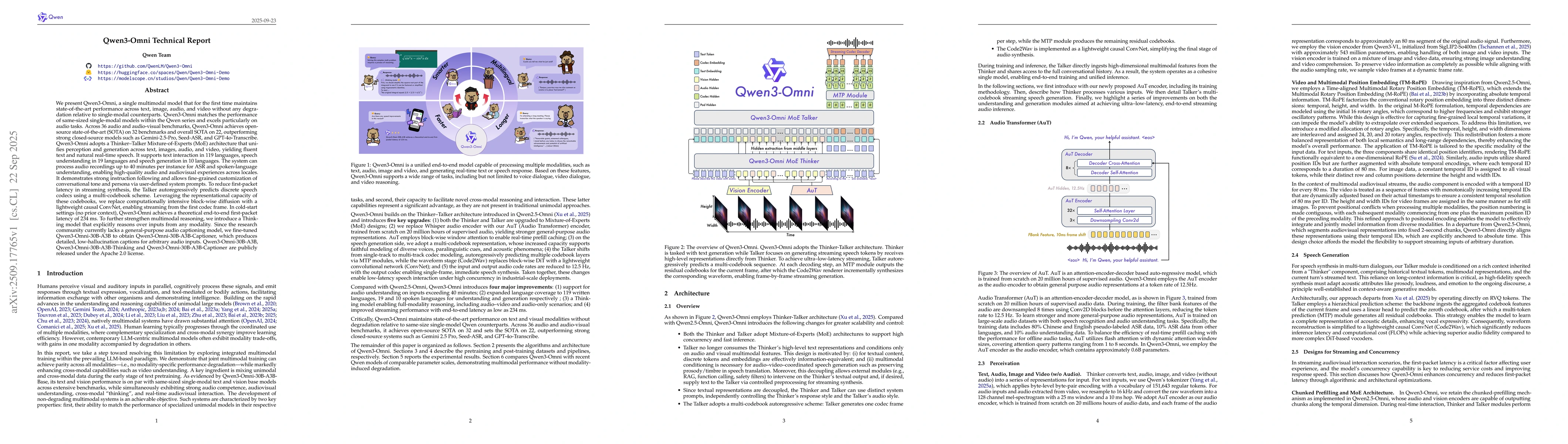 Thumbnail for Qwen3-Omni Technical Report