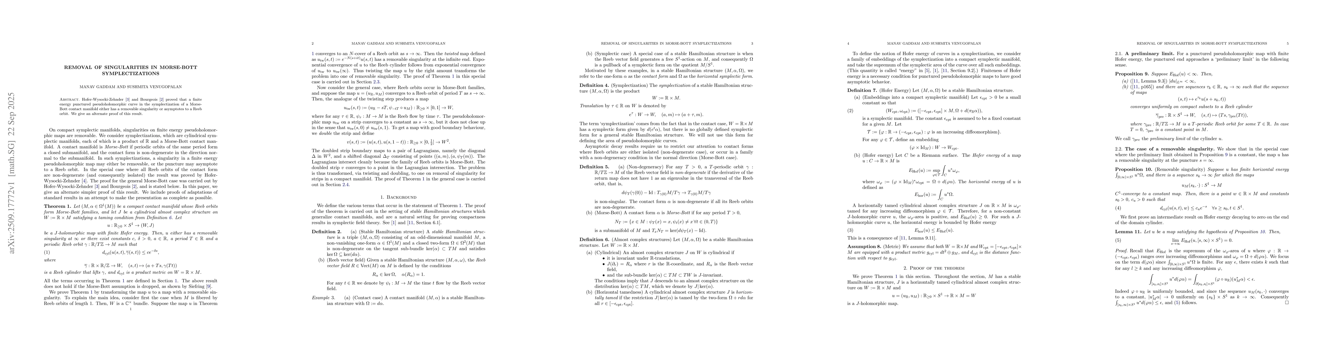 Thumbnail for Removal of singularities in Morse-Bott symplectizations