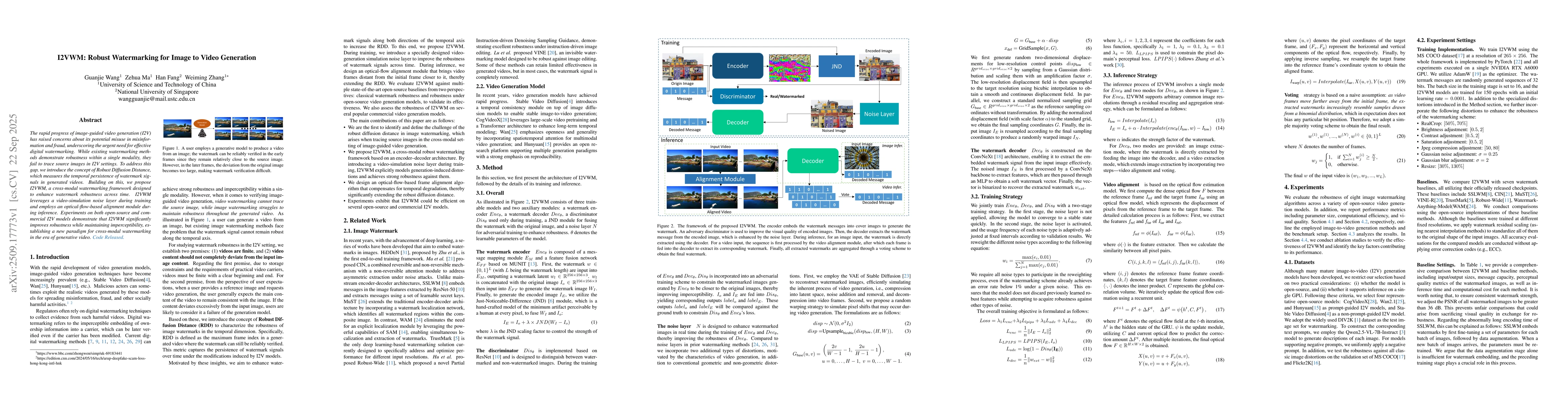 Thumbnail for I2VWM: Robust Watermarking for Image to Video Generation
