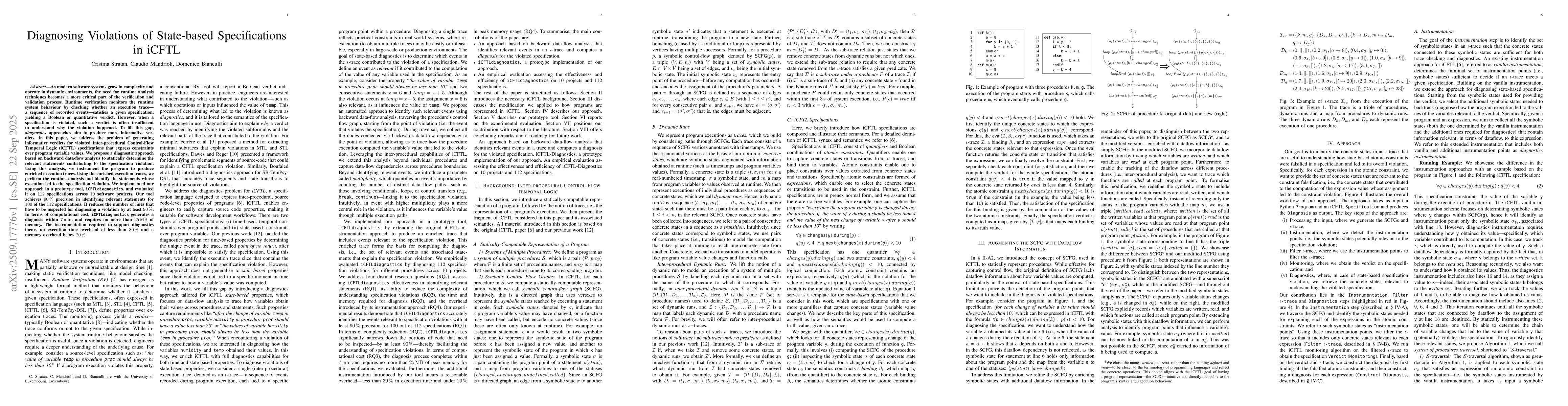 Thumbnail for Diagnosing Violations of State-based Specifications in iCFTL