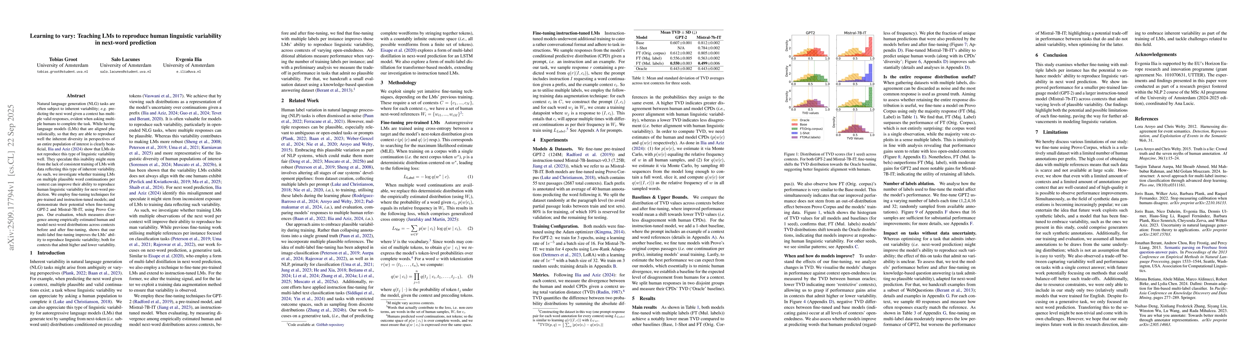 Thumbnail for Learning to vary: Teaching LMs to reproduce human linguistic variability
  in next-word prediction