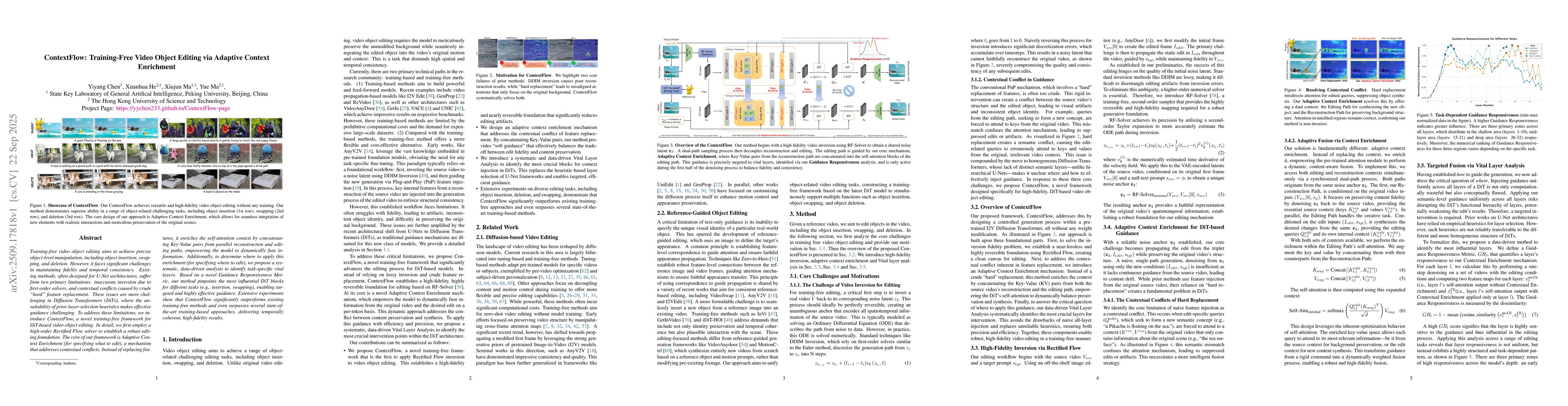 Thumbnail for ContextFlow: Training-Free Video Object Editing via Adaptive Context
  Enrichment