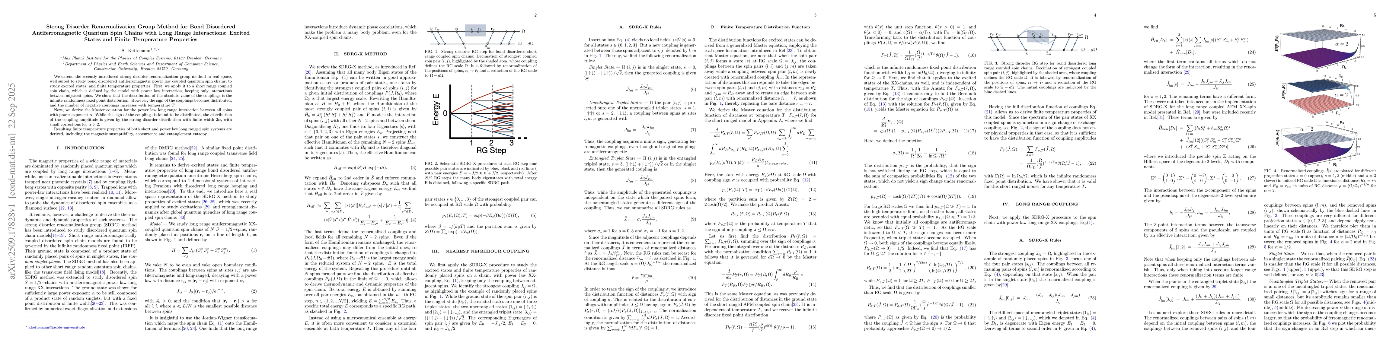Thumbnail for Strong Disorder Renormalization Group Method for Bond Disordered
  Antiferromagnetic Quantum Spin Chains with Long Range Interactions: Excited
  States and Finite Temperature Properties