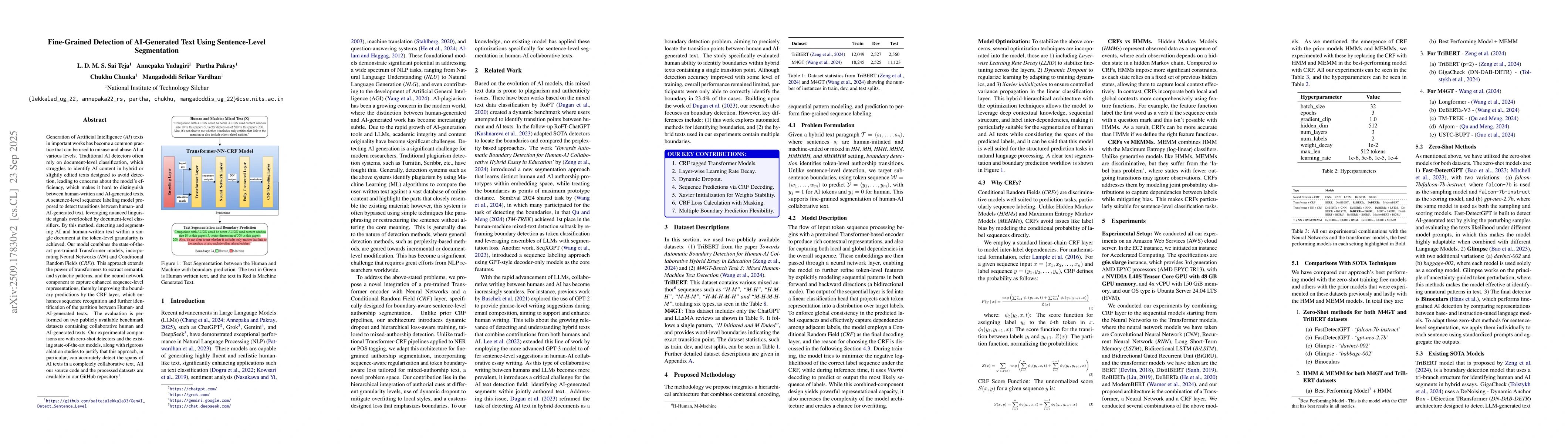Thumbnail for Fine-Grained Detection of AI-Generated Text Using Sentence-Level
  Segmentation