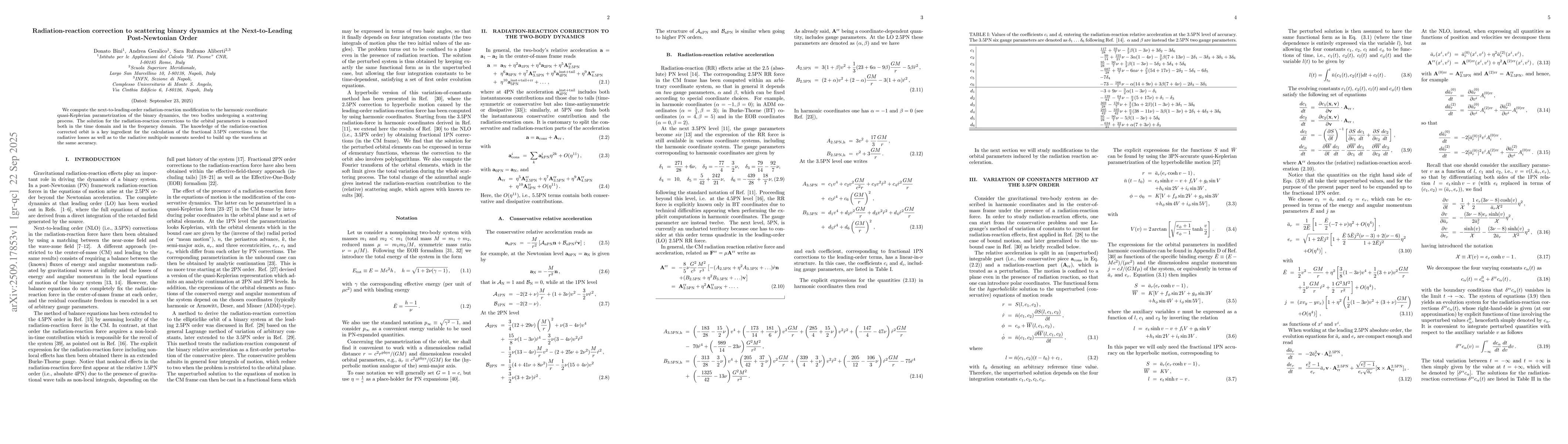 Thumbnail for Radiation-reaction correction to scattering binary dynamics at the
  Next-to-Leading Post-Newtonian Order