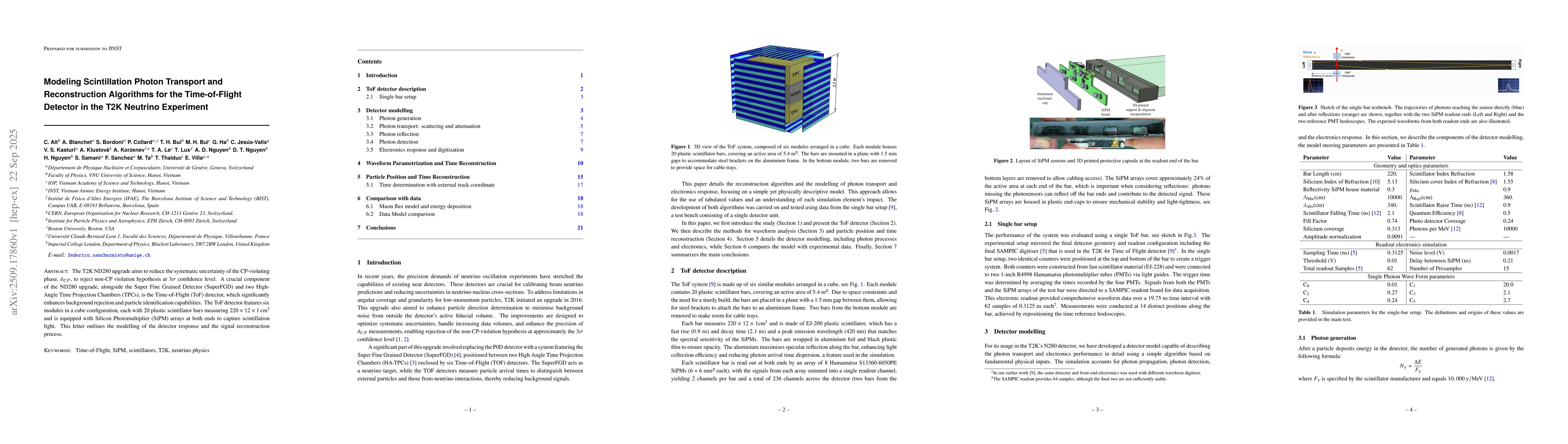Thumbnail for Modeling Scintillation Photon Transport and Reconstruction Algorithms
  for the Time-of-Flight Detector in the T2K Neutrino Experiment