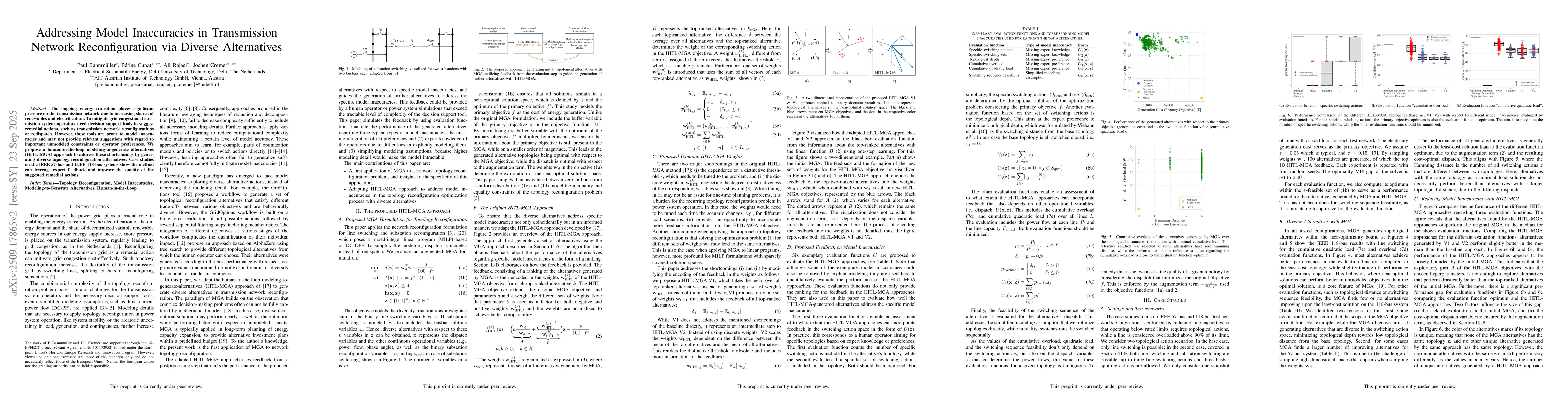Thumbnail for Addressing Model Inaccuracies in Transmission Network Reconfiguration
  via Diverse Alternatives