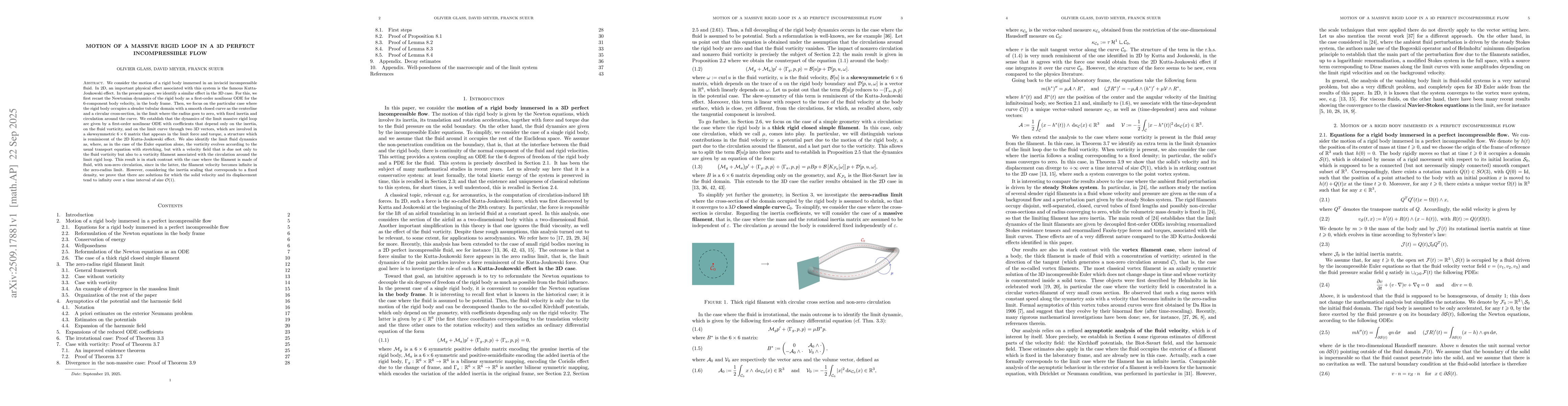 Thumbnail for Motion of a massive rigid loop in a 3D perfect incompressible flow