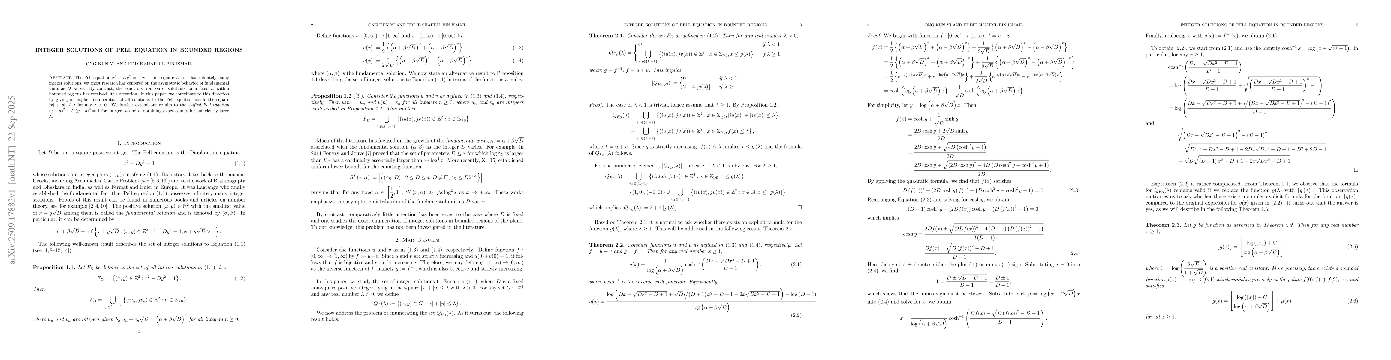 Thumbnail for Integer solutions of Pell equation in bounded regions