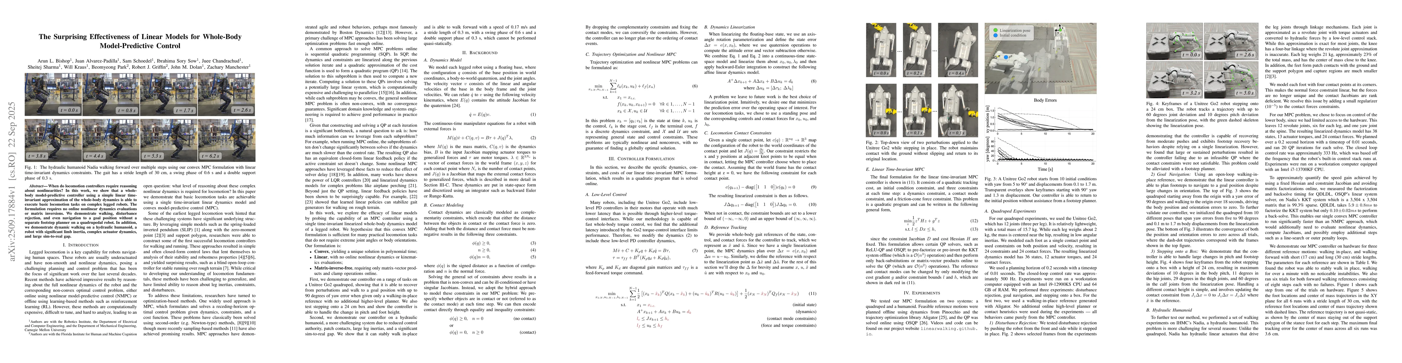 Thumbnail for The Surprising Effectiveness of Linear Models for Whole-Body
  Model-Predictive Control