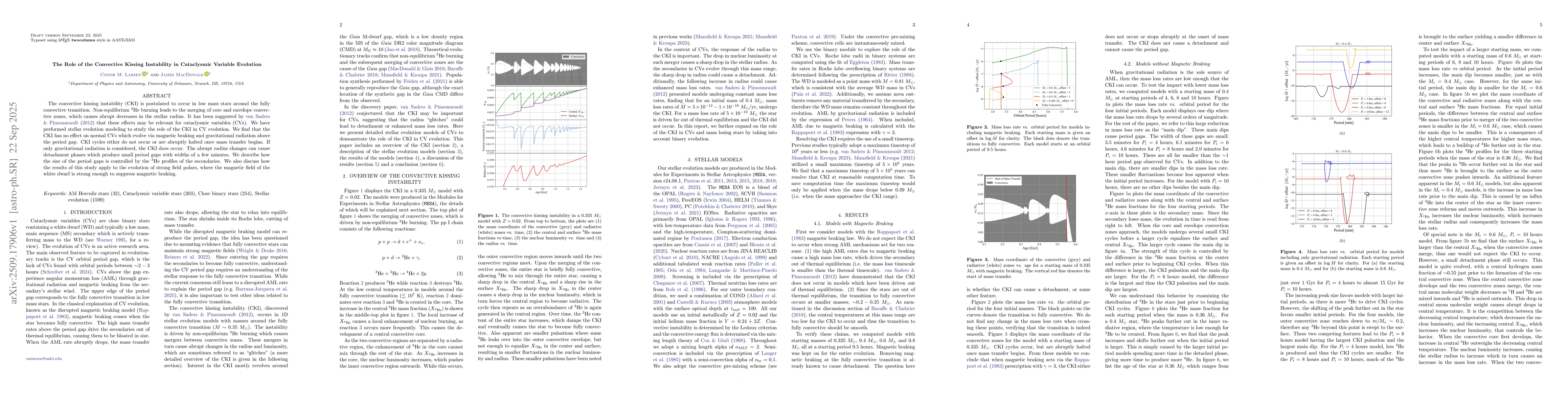 Thumbnail for The Role of the Convective Kissing Instability in Cataclysmic Variable
  Evolution