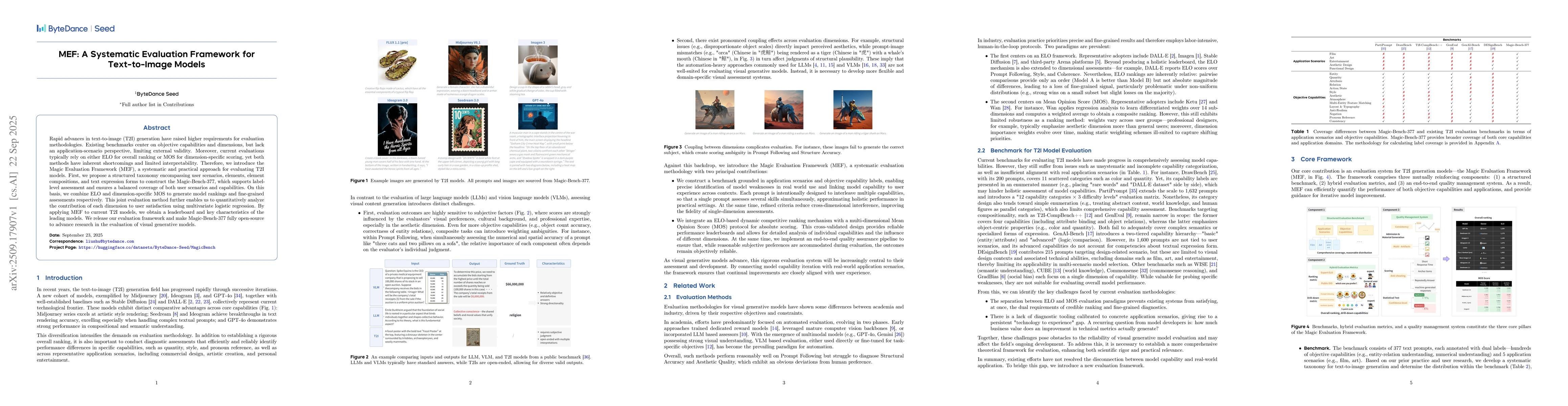 Thumbnail for MEF: A Systematic Evaluation Framework for Text-to-Image Models