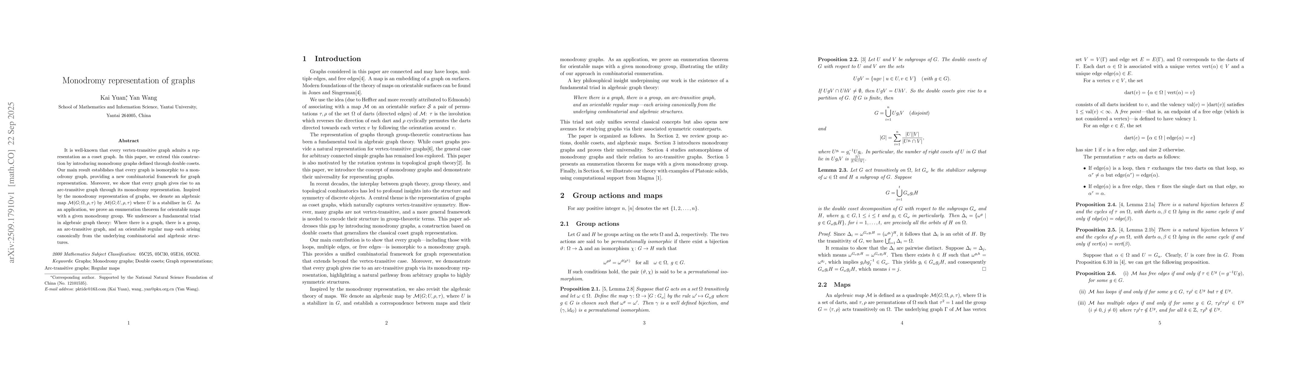 Thumbnail for Monodromy representation of graphs