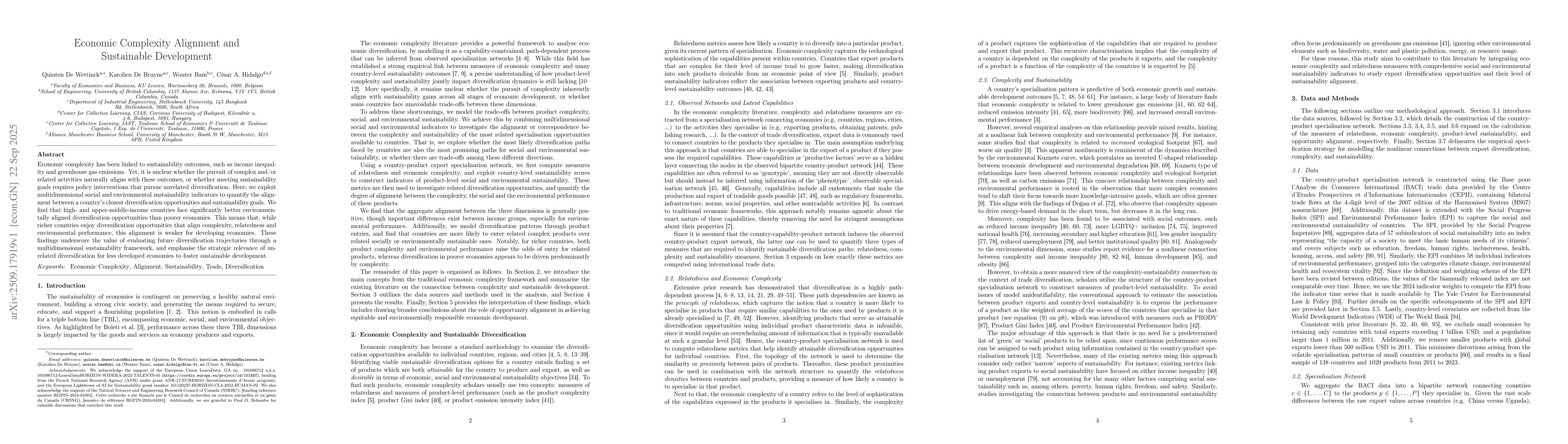 Thumbnail for Economic Complexity Alignment and Sustainable Development