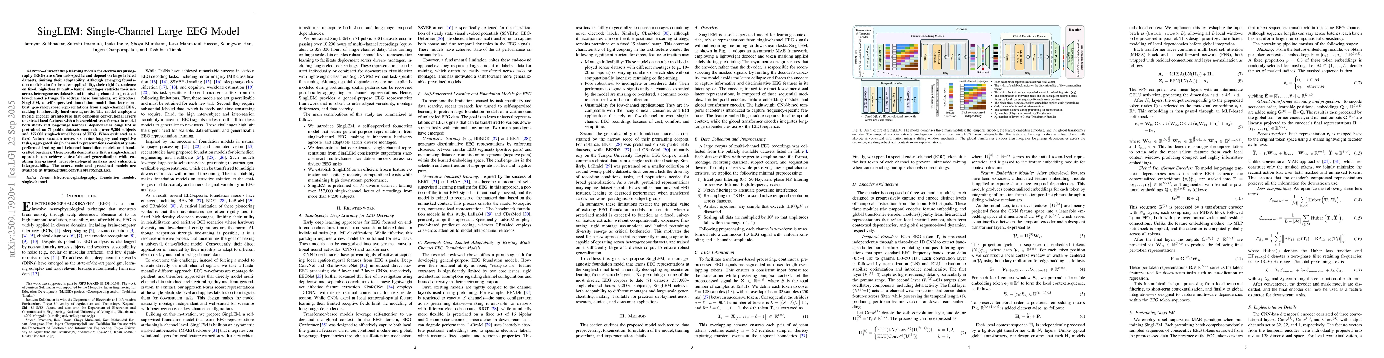 Thumbnail for SingLEM: Single-Channel Large EEG Model