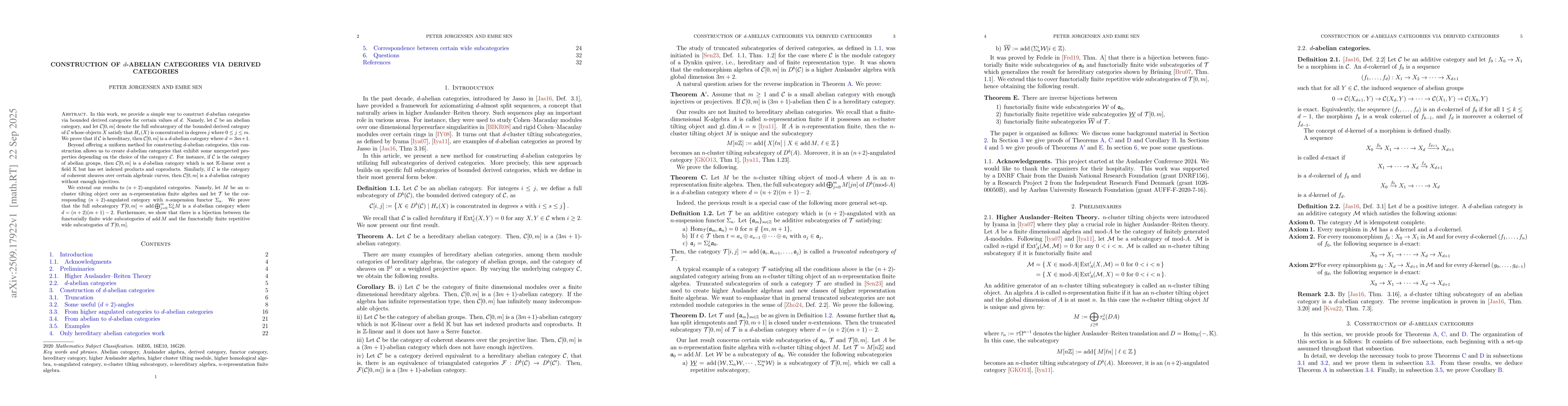 Thumbnail for Construction of $d$-abelian categories via derived categories